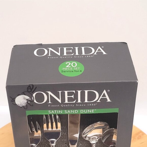 Oneida Satin Sand Dune 20 Piece Flatware Set Service for 4 New Fork Spoons Knife - Picture 7 of 7